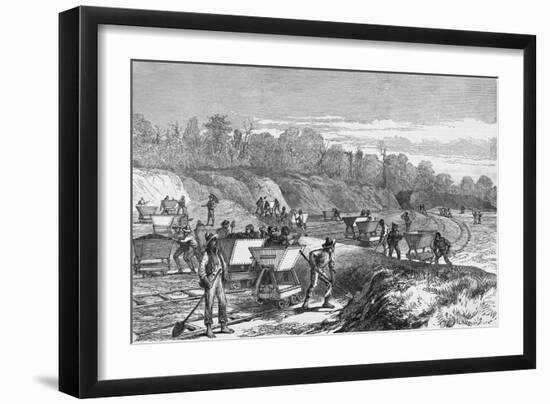 Early Construction Contributing to Panama Canal-null-Framed Giclee Print