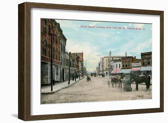 Early Downtown Council Bluffs, Iowa-null-Framed Art Print