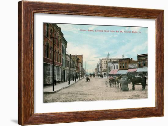 Early Downtown Council Bluffs, Iowa-null-Framed Art Print