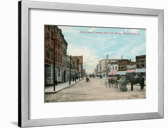 Early Downtown Council Bluffs, Iowa-null-Framed Art Print