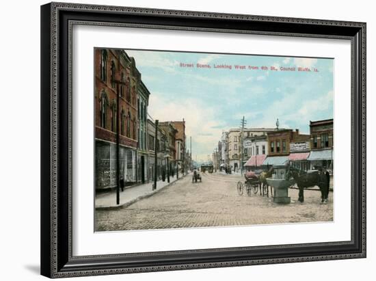 Early Downtown Council Bluffs, Iowa-null-Framed Art Print