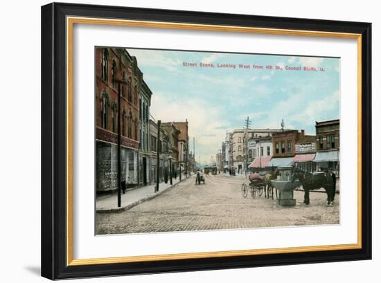 Early Downtown Council Bluffs, Iowa-null-Framed Art Print