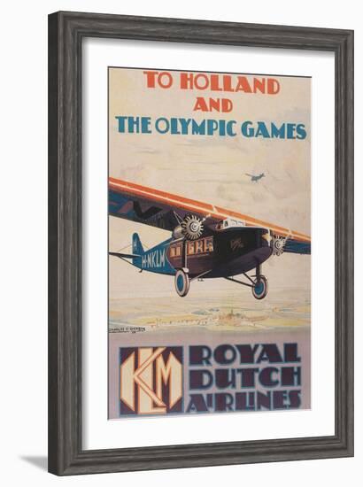 Early Dutch Airlines Travel Poster-null-Framed Art Print