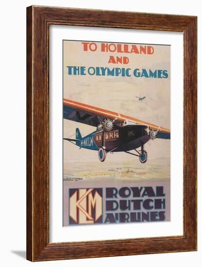 Early Dutch Airlines Travel Poster-null-Framed Art Print