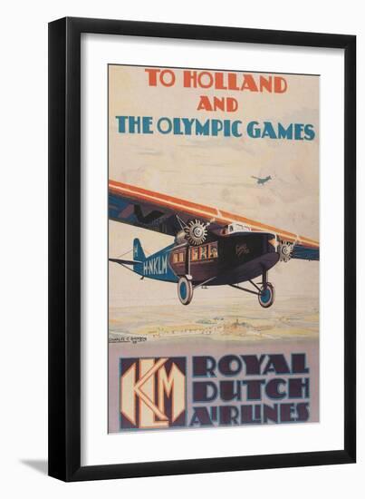 Early Dutch Airlines Travel Poster-null-Framed Art Print