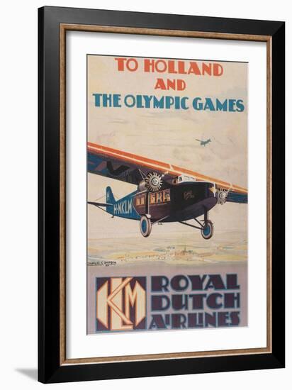 Early Dutch Airlines Travel Poster-null-Framed Art Print