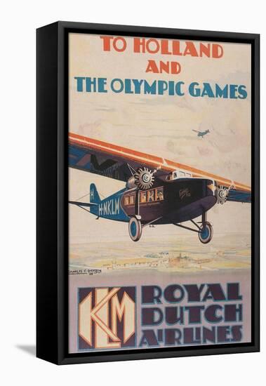 Early Dutch Airlines Travel Poster-null-Framed Stretched Canvas