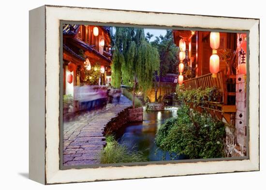 Early Evening Street Scene in the Old Town-Simon Montgomery-Framed Premier Image Canvas