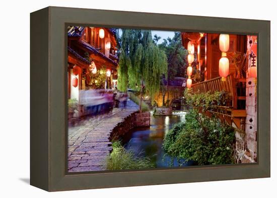 Early Evening Street Scene in the Old Town-Simon Montgomery-Framed Premier Image Canvas