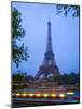 Early Evening View of Eiffel Tower and Tour Boats on the Seine River, Paris, France-Jim Zuckerman-Mounted Photographic Print
