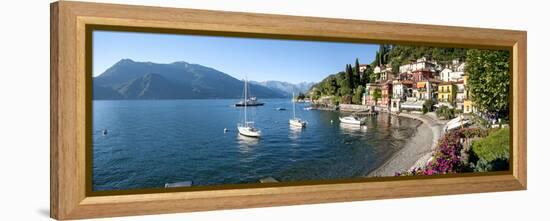 Early Evening View of Waterfront at Varenna, Lake Como, Lombardy, Italy-null-Framed Stretched Canvas