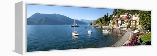 Early Evening View of Waterfront at Varenna, Lake Como, Lombardy, Italy-null-Framed Stretched Canvas
