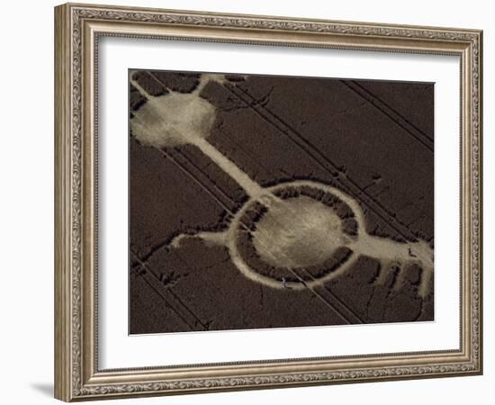 Early Example of a Crop Circle, Avon Wiltshire Border, England, United Kingdom, Europe-Woolfitt Adam-Framed Photographic Print