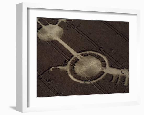 Early Example of a Crop Circle, Avon Wiltshire Border, England, United Kingdom, Europe-Woolfitt Adam-Framed Photographic Print