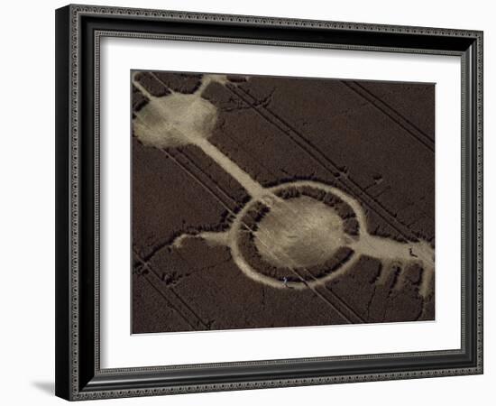Early Example of a Crop Circle, Avon Wiltshire Border, England, United Kingdom, Europe-Woolfitt Adam-Framed Photographic Print