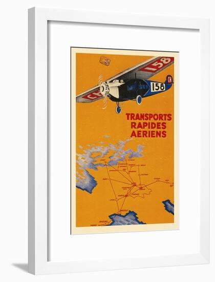 Early French Air Routes, Monoplane-null-Framed Art Print