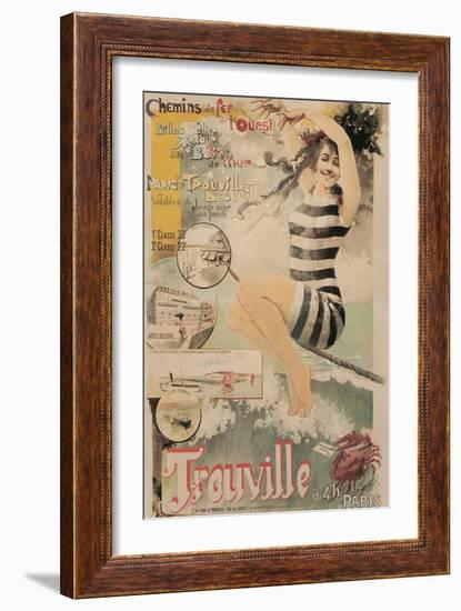 Early French Bathing Beauty, Trouville-null-Framed Art Print