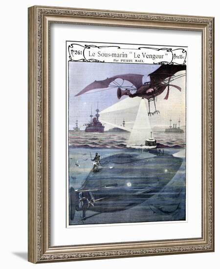 Early French Submarine the Vengeur 1901-Chris Hellier-Framed Giclee Print