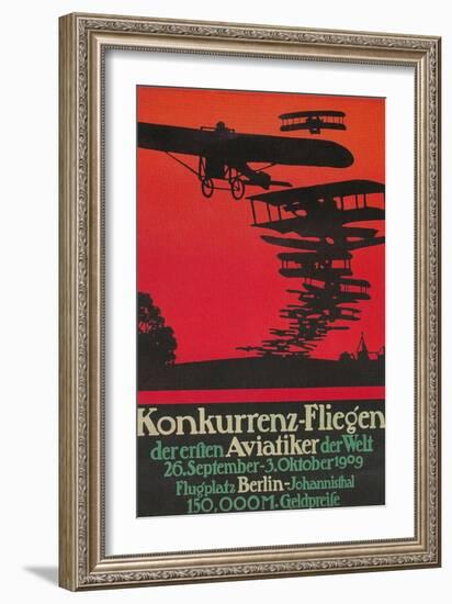 Early German Air Show Poster-null-Framed Giclee Print