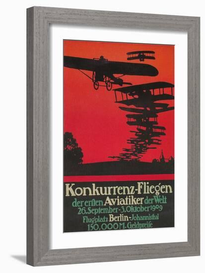 Early German Airshow, 1909-null-Framed Art Print