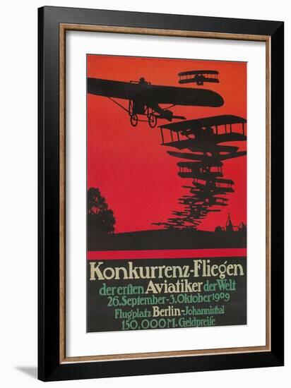 Early German Airshow, 1909-null-Framed Art Print