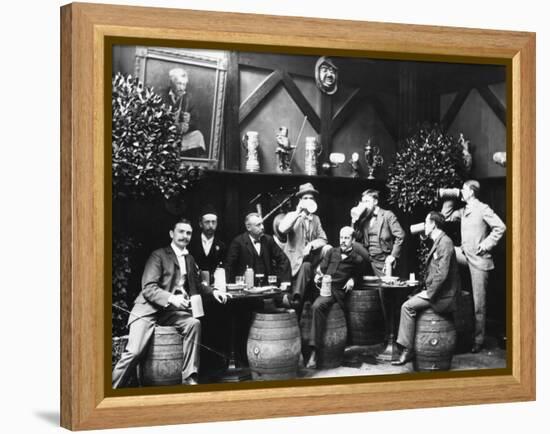 Early German Beer Drinkers-null-Framed Premier Image Canvas