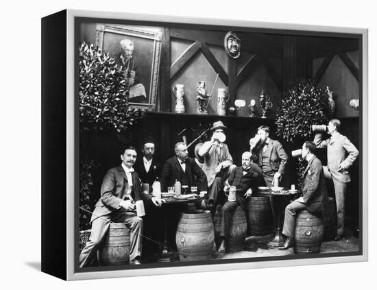 Early German Beer Drinkers-null-Framed Premier Image Canvas