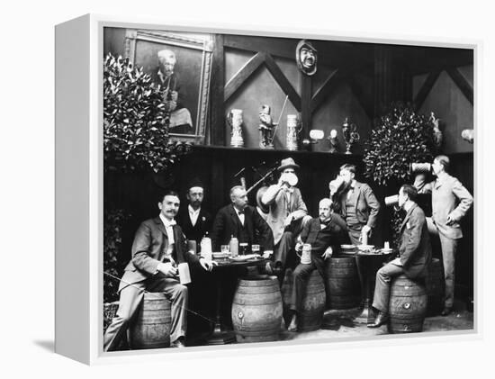 Early German Beer Drinkers-null-Framed Premier Image Canvas
