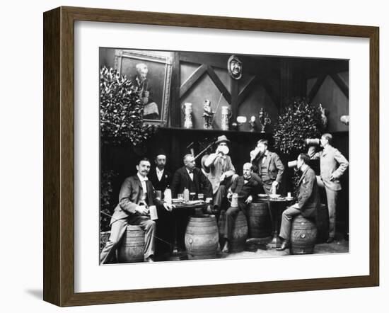 Early German Beer Drinkers-null-Framed Photographic Print