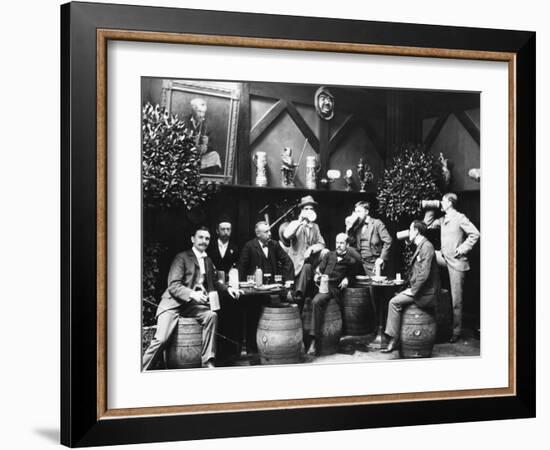 Early German Beer Drinkers-null-Framed Photographic Print