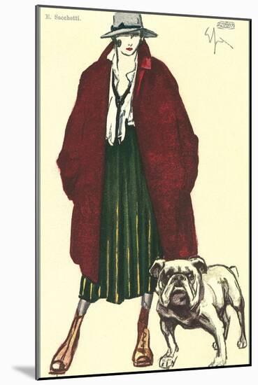 Early Grunge Look with English Bulldog-null-Mounted Art Print