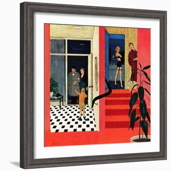 "Early Guests", November 23, 1957-George Hughes-Framed Giclee Print