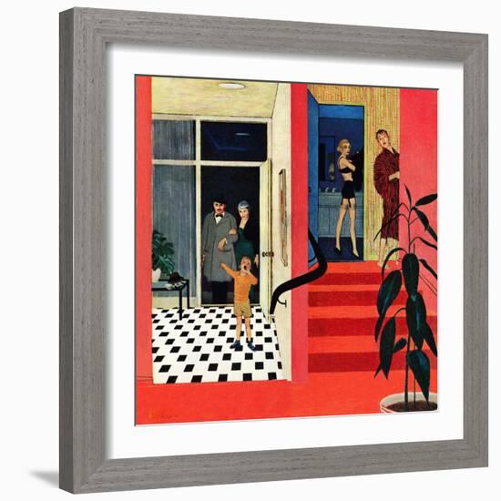 "Early Guests", November 23, 1957-George Hughes-Framed Giclee Print