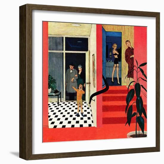 "Early Guests", November 23, 1957-George Hughes-Framed Giclee Print