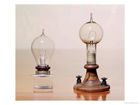 Early Light Bulbs Left First Commercial Light Bulb Right Electric Filament Lamp 1879 Giclee Print Art Com
