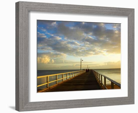 Early Light on Urangan Pier, Hervey Bay, Queensland, Australia-David Wall-Framed Photographic Print