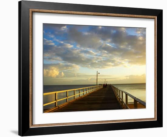 Early Light on Urangan Pier, Hervey Bay, Queensland, Australia-David Wall-Framed Photographic Print