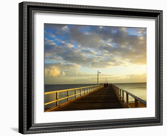 Early Light on Urangan Pier, Hervey Bay, Queensland, Australia-David Wall-Framed Photographic Print