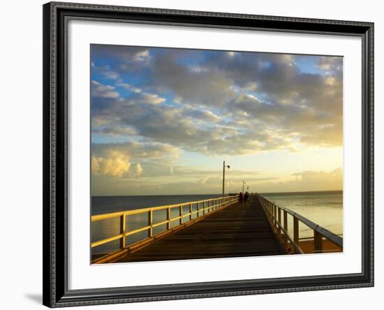 Early Light on Urangan Pier, Hervey Bay, Queensland, Australia-David Wall-Framed Photographic Print