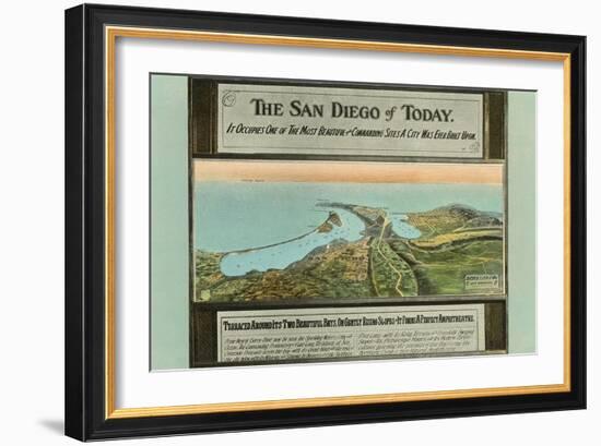 Early Map of San Diego, California-null-Framed Art Print