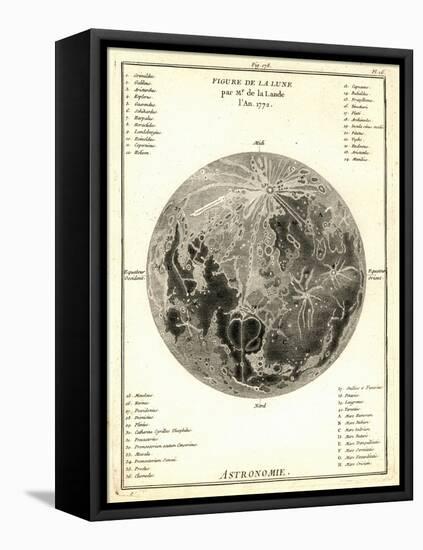 Early Map of the Moon, 1772-Detlev Van Ravenswaay-Framed Premier Image Canvas