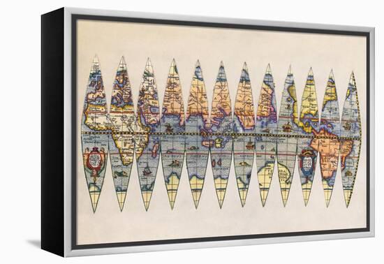 Early Map of the World-null-Framed Premier Image Canvas
