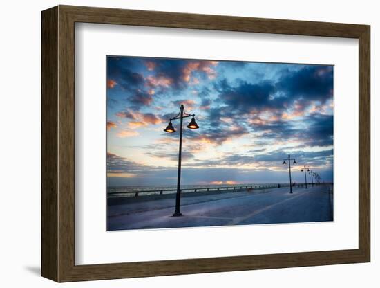 Early Morning Along Atlantic Ocean and the Key West Pier-Terry Eggers-Framed Photographic Print