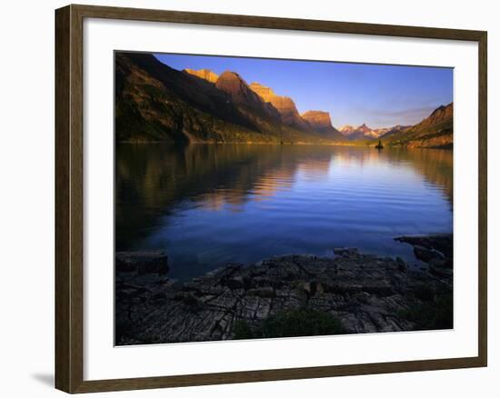 Early Morning at St Mary Lake in Glacier National Park, Montana, USA-Jerry Ginsberg-Framed Photographic Print