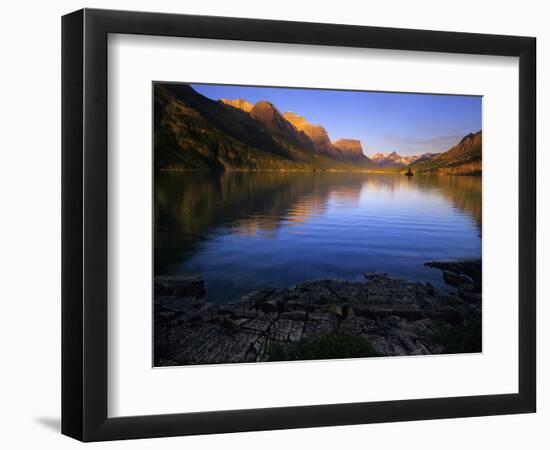 Early Morning at St Mary Lake in Glacier National Park, Montana, USA-Jerry Ginsberg-Framed Photographic Print