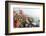 Early Morning Bathers on the Banks of the River Ganges, Varanasi (Benares), Uttar Pradesh, India-Jordan Banks-Framed Photographic Print