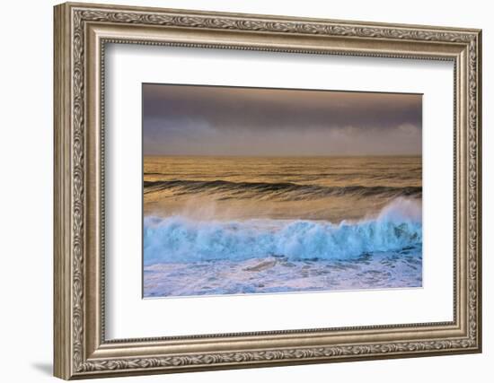 Early Morning, Depoe Bay, Golden Light, Surf, Oregon, Usa-Michel Hersen-Framed Photographic Print