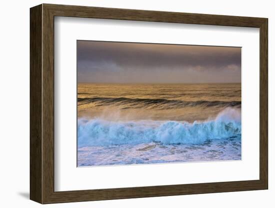 Early Morning, Depoe Bay, Golden Light, Surf, Oregon, Usa-Michel Hersen-Framed Photographic Print