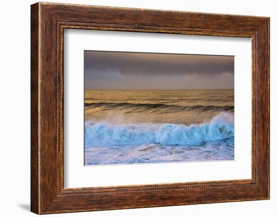 Early Morning, Depoe Bay, Golden Light, Surf, Oregon, Usa-Michel Hersen-Framed Photographic Print