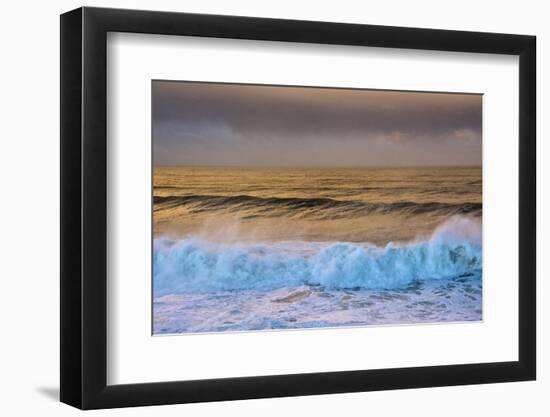 Early Morning, Depoe Bay, Golden Light, Surf, Oregon, Usa-Michel Hersen-Framed Photographic Print